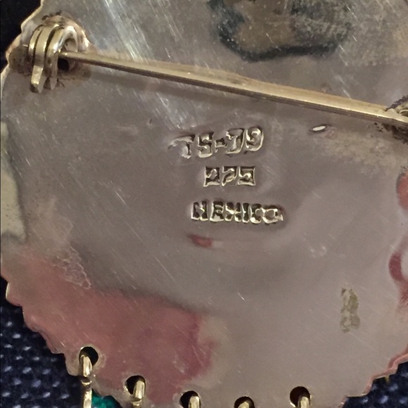 Vintage Crushed Turquoise Pendant & Earrings - Picture 6 of 8